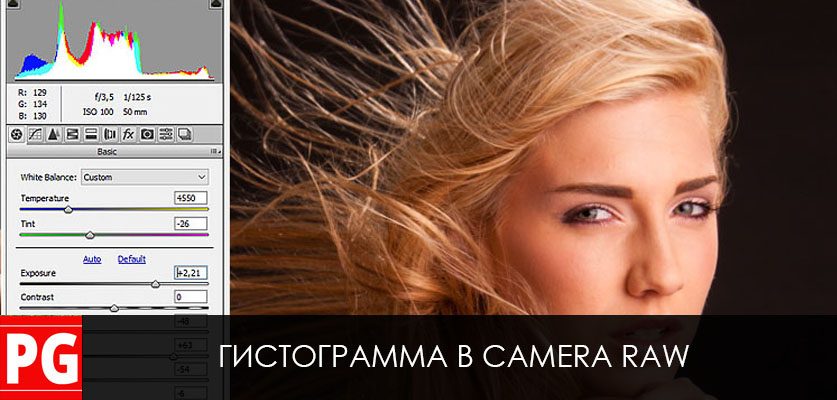 Гистограмма в Camera Raw